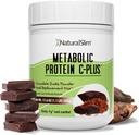 NaturalSlim Protein Powder with vitamiins and Minerals Metabolic C-Plus - Ateriankorvikejauhe varustettu C-vitamiini, Sinkki ja Aminohappo - Suklaaproteiinijauhe 10 tarjoilut 1,1 lb.