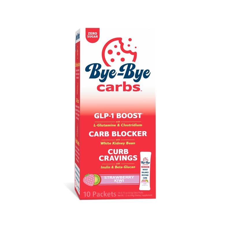 Bye-Bye Carbs - Carb Blocking Drink Mix - Kämpa Cravings, Känn Full Längre och Support Digestion Sugar-Free & Keto Friendly - Strawberry Kiwi