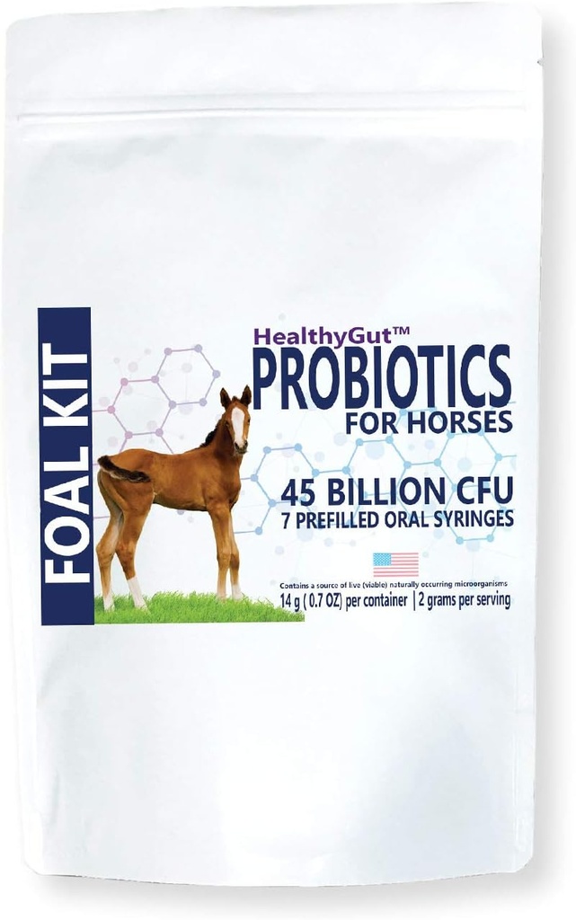 HealthyGut Foal Kit for Horses Dietary Supplement, Kaikki luonnolliset Formula (14 g)