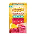 Emergen-C Zero Sugar 1000 mg C-vitamiini Powder for Daily Immune Support Kofeiiniton C-vitamiini täydentää sinkkiä ja mangaania, B-vitamiinia ja elektrolyyttejä, Vadelma sitruunaa Maku - 36