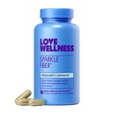Love Wellness Sparkle Fiber | Fiber Supplement med Digestive Enzymes | Greens Superfood Powder & Psyllium Husk Powder | Främjar Gut Health för kvinnor | Regularitet & Bloating Relief | 90 Count