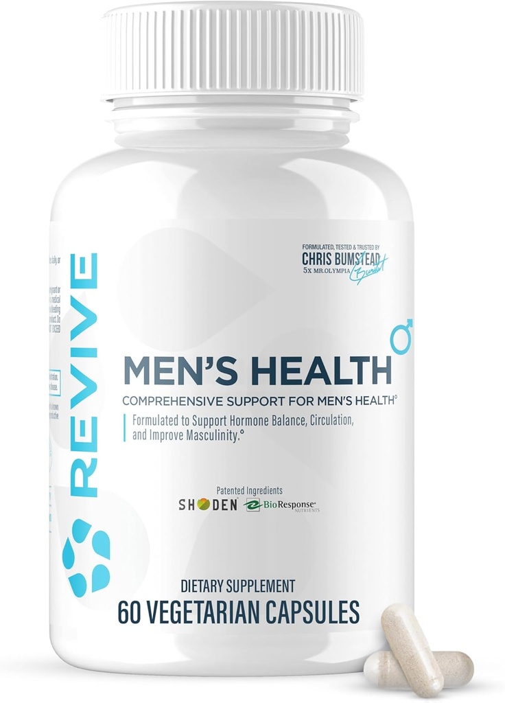 Revive MD DIM Supplement för män - Stöder Hormonbalans, manlig sexuell och prostata hälsa - Hälsosam testosteron och östrogennivåer med Ashwagandha & Green Tea (60 vegetariska kapslar, 30 portioner)