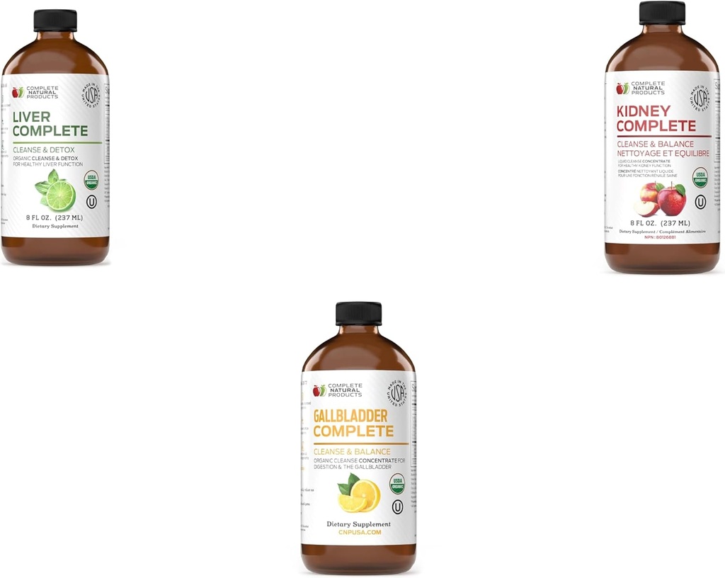 Complete Natural Tuotteet Maksa Complete 8oz, Munuaiset Complete 8oz & Sappirakko Täydellinen 8oz Bundle