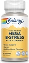 SOLARAY Mega Vitamin B-Stress, Timed-Release Vitamin B Complex med 1000 mg Vitamin C för Stress, Energy, Red Blood Cell & Immune Support, 60 Day Guarantee, Vegan, 20 portioner, 60 VegCaps
