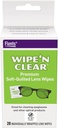 Flent Lens-pyyhkeet, Pyyhi 'N Clear, 20 Count, Pre-Moisted, Streak-free, Safe for Glasses, Anti-Fog, Gentle Cleaning, Clear Vision, yksilöllisesti kääritty matkustaa & Convenience, Valmistettu Yhdysvalloissa