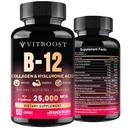 B12, jossa on hyaluronihappoa, kollageenia ja folaattia... 25000 mikrog B12 Complex...