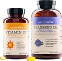 NatureWise-vitamiini D3 55000iu (125 mikrog) 1 vuosi tarjonta terveen lihasten toiminta, ja immuuni tuki Organic Pellavaöljy Max 720mg ALA .