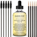 Majestic Pure Castor Oil Eyelash Serum - med Apple & Argan Stem Cells - Eyelash Growth Serum för längre tjockare Eyelashes, Eyebrows & Hair - Free Set of Mascara Brush & Eyeliner Applikator - 1 fl oz