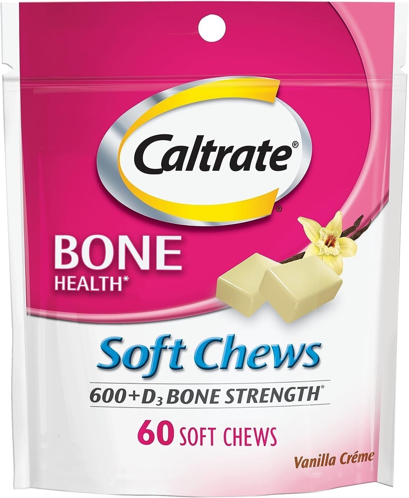 Caltrate Kalsium & D-vitamiini Soft Chews Vanilla Creme 60 Kukin (Pakki 2)