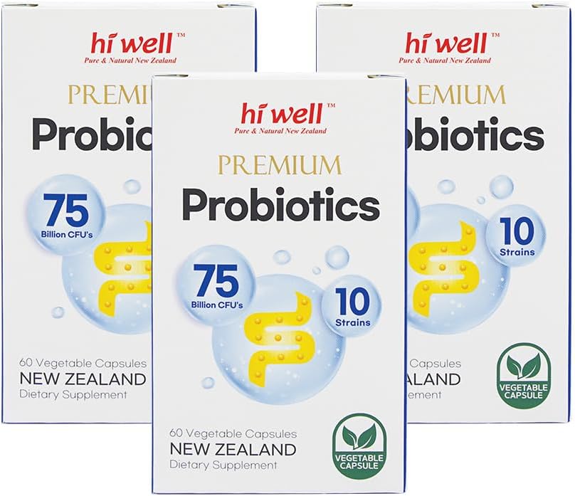 (Pack of 3) Hi Well Premium Probiotics 60Vegetariska kapslar