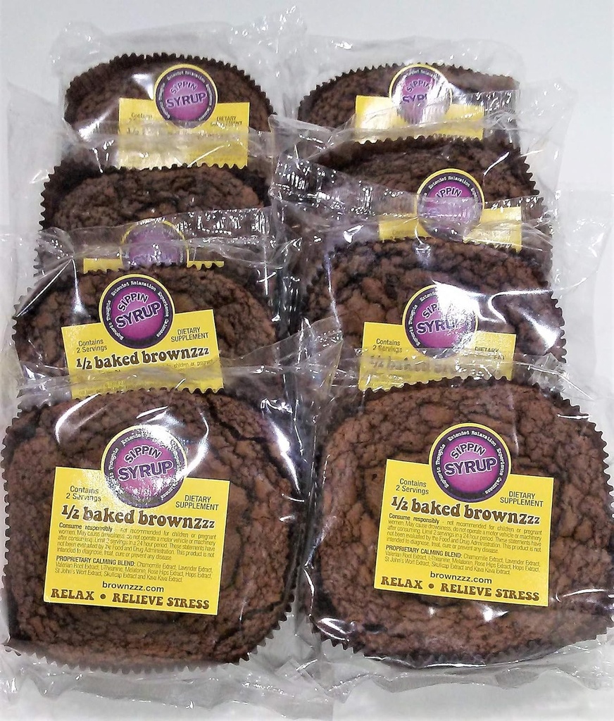 1/2 Baked Brownzzz - Rentoutua ja rentoutua Stressi - määrä 8 Box - Ravintolisä kamomilla, Laventeli, Valerian, St. John's Wort ja enemmän (8)