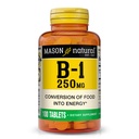 MASON NATURAL-vitamiini B,1 Tiamiini 250 mg, 100 päivän ravintolisä, helppo, Niele tabletti, tukea energian tuotanto ja terve aineenvaihdunta