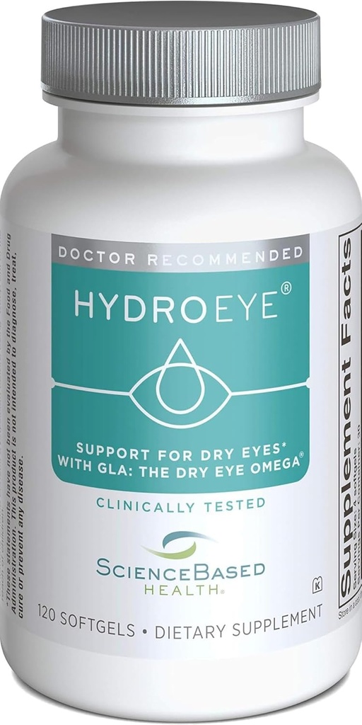 Hydro-Eye Softgels - Dry Eye Relief - Ominaisuudet GLA, EPA, DHA ja muut keskeiset ravintoaineet - 120