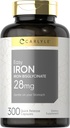 Carlyle Easy Iron Supplement for Women and Men 28mg ... 300 kapselia Ferrous Bisglysinaattina...