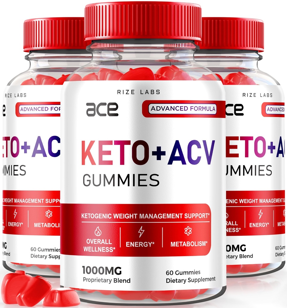 Rize labs - Ace Keto ACV Gummies, Advanced Weight Loss 1000mg, Apple Siideri viinietikka täydentää (180 Gummies)