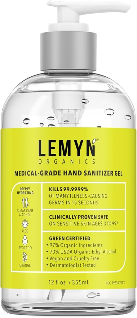 Medical-Grade Hand Sanitizer Gel  Pullo, jossa Pumppu