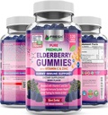 TUOREET TERVEYSCARE Elderberry Gummies kanssa C-vitamiini, sinkki & Sambucus Elderberry 30:1 uute - 100% Vegaani - Immuuni tuki aikuisille & lapsille - 120 Count Gummy Supplement