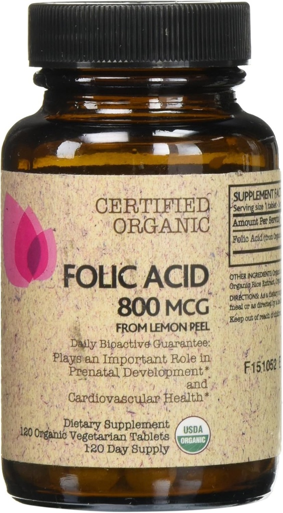 Futurebiotics Certified Organic Folic Acid - 120 tablettia