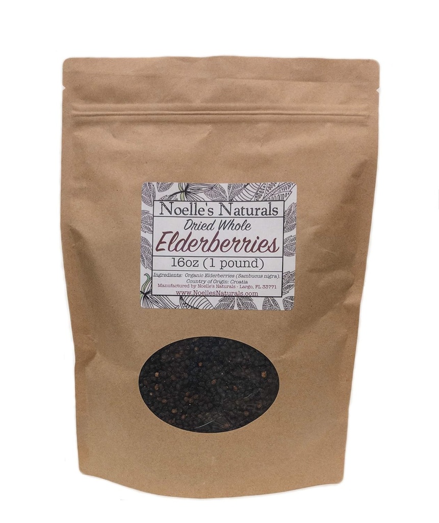 Kuivatut kokonaiset vanhikset - 1 punta Bulk - Tukkuvanhempi marja - Making Elderberry Syrup, Tea, Gummies, Immuuni tuki - ei-säteily - Ei-Gmo - Luonnollinen ja orgaaninen