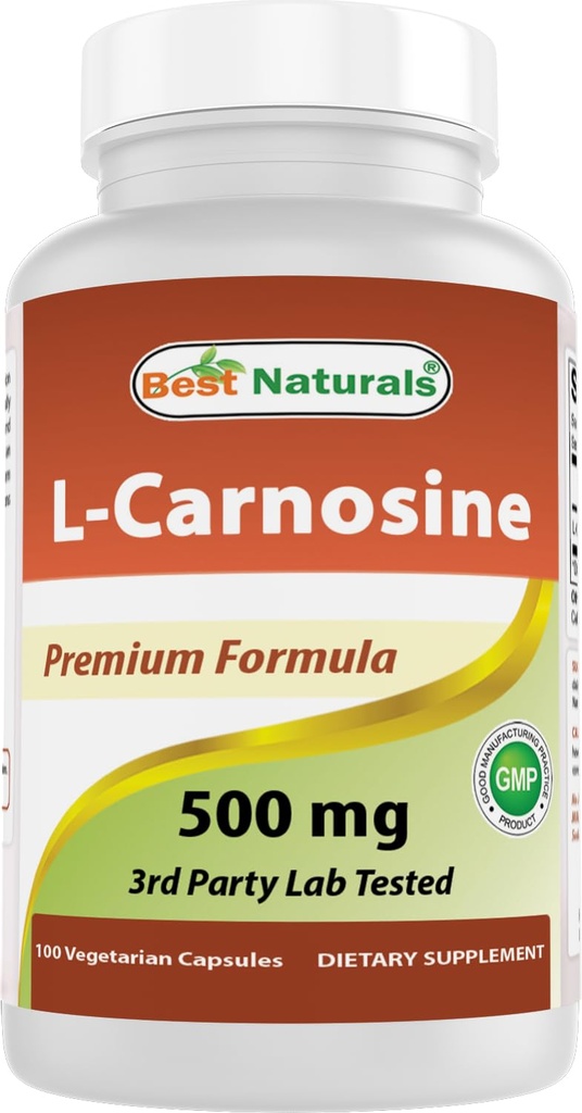 Bästa naturliga L-Carnosine 500 mg 100 Vcaps (100 greve av 1)