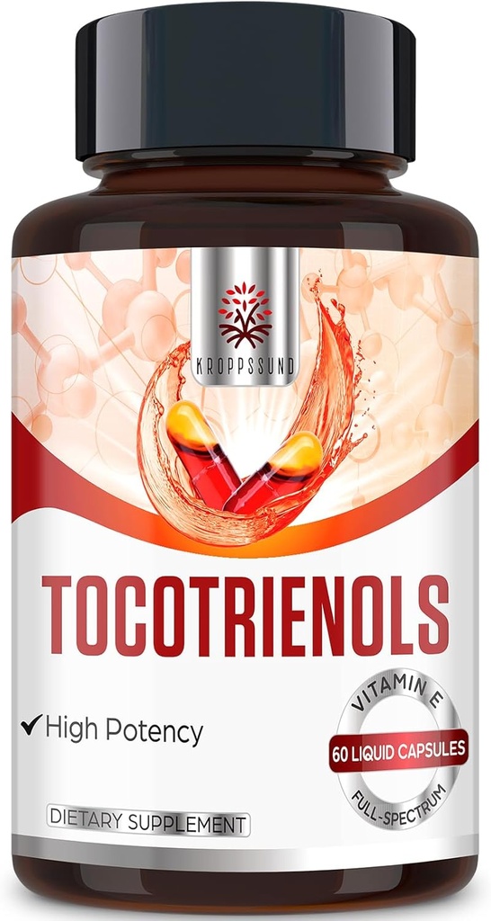 Kroppssund Tocotrienol Supplement Full Spectrum, Tocotrienol Vitamin E-Tocotrienols 800mg - 60 flytande fyllda kapslar