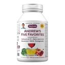 Andrew LESSMAN Andrew's Five Suosikit 120 kapselia - Tarjoaa 200 mg Jokainen Coenzyme Q-10, Resveratrol, EGCG, Pomegranaatti ja Alpha Lipoic Acid, Tehokas antioksidantti tuki, Ei lisäaineita