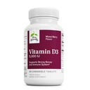 Terry Naturally Vitamin D3 - Bone Health & Bone Strength Supplement - Dietary Supplement för Immune System & Brain Support - 5 000 IE Vitamin D tabletter med blandad Berry Flavor - 90 Chewable tabletter