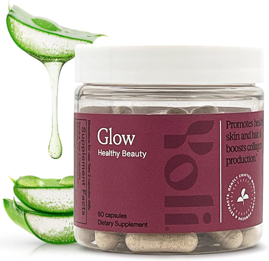 Yoli® Glow Biotin & Collagen Supplements - Hår, hud och naglar Formel - Daglig multivitamin för kvinnor med viktiga vitaminer och mineraler - 60 kapslar