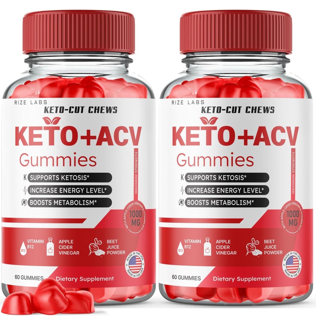 (2 pakkaus) Keto-Cut Chews ACV Gummies - Keto-Cut Chews Premium Keto ACV for Advanced Weight Loss, Keto + ACV Gummy, Keto Cut Chews Maximum Strength Supplement, KetoCut Chews Reviews (120 Gummies)