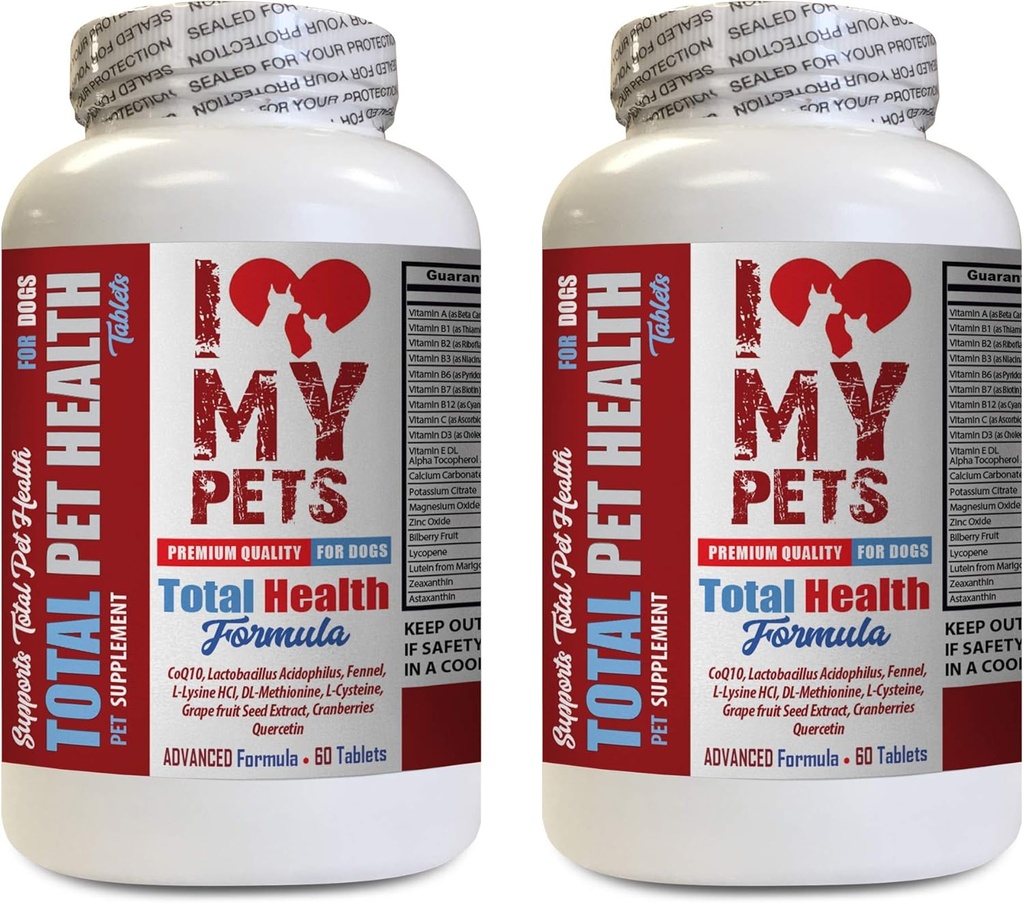 I LOVE MY PETS LLC koiran immuniteetti - koira Yhteensä PET terveys - Premium Formula - Paras monimutkainen - koiran vitamiini a - 2 pullot (120 herkkua)