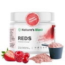 Punaiset - Aineenvaihdunta ja energia Superfood Powder 23 Red Fruits, 4 Adaptogens, Probiootit & Enzymes - Vegaani antioksidantti Blend, 1 pullo
