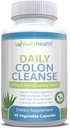 Daily Colon Cleanse 700mg All Natural Formel 10 Herbs, Fiber, Alfalfa, Aloe Vera, Rhubarb, Gentian, Buckthorn, Goldenseal, Lactobacillus acidophilus 60 Vegetable Capsules (Two 15 Day Cleansing Kits)
