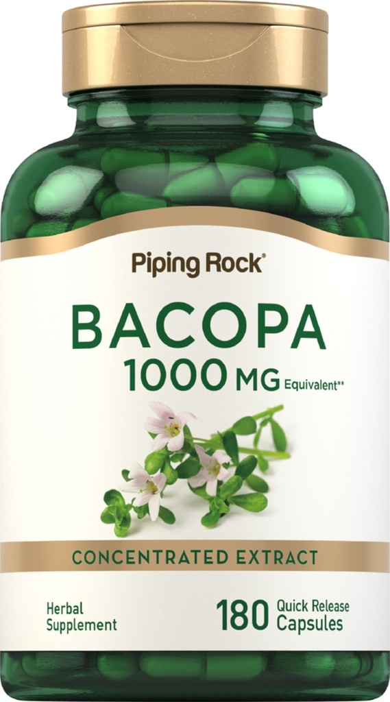 Piping Rock Bacopa Monnieri Supplement 1000 mg 