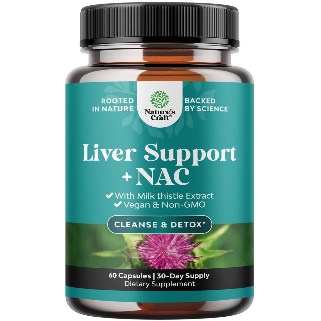 Maksan tuki NAC täydentää maitoa Thistle maksan Cleanse Detox & Repair - N Acetyl Cysteine täydentää maksan Cleanse kanssa Turmeric, Koliini, Voikukka & L-Glutatione - 60