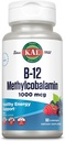 KAL Vitamin B-12 Methylcobalamin Lozenges 1000mcg, Healthy Energy, Metabolism, Nerve & Red Blood Cell Support, * Optimal Absorption, Natural Berry Flavor, Vegan, Sugar Free, 60 Servings, 60 Lozenges