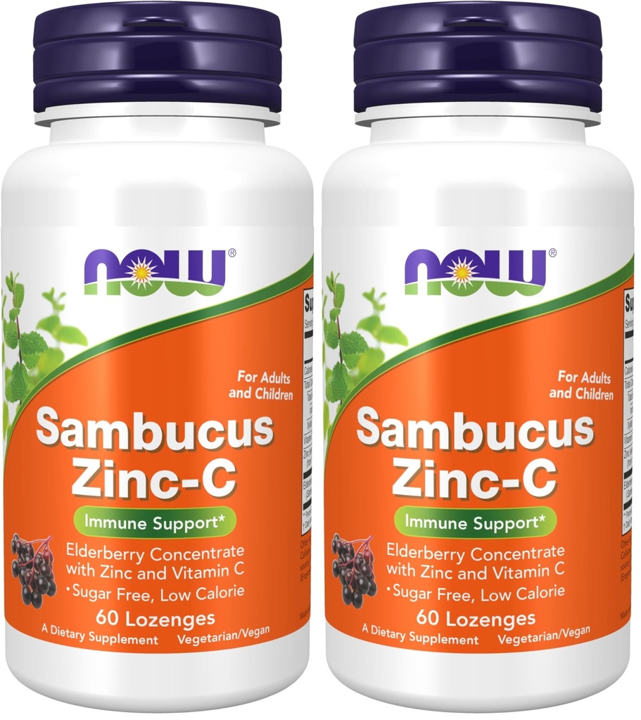 NYT lisäravinteet, Sambucus Sinkki-C, jossa on Elderberry-konsentraatti ja C-vitamiinia, 60 Lozenges (pakkaus 2)
