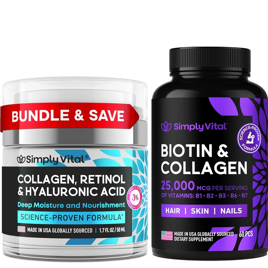 YksinkertaisestiVital Biotin, Collagen & Retinol Bundle 