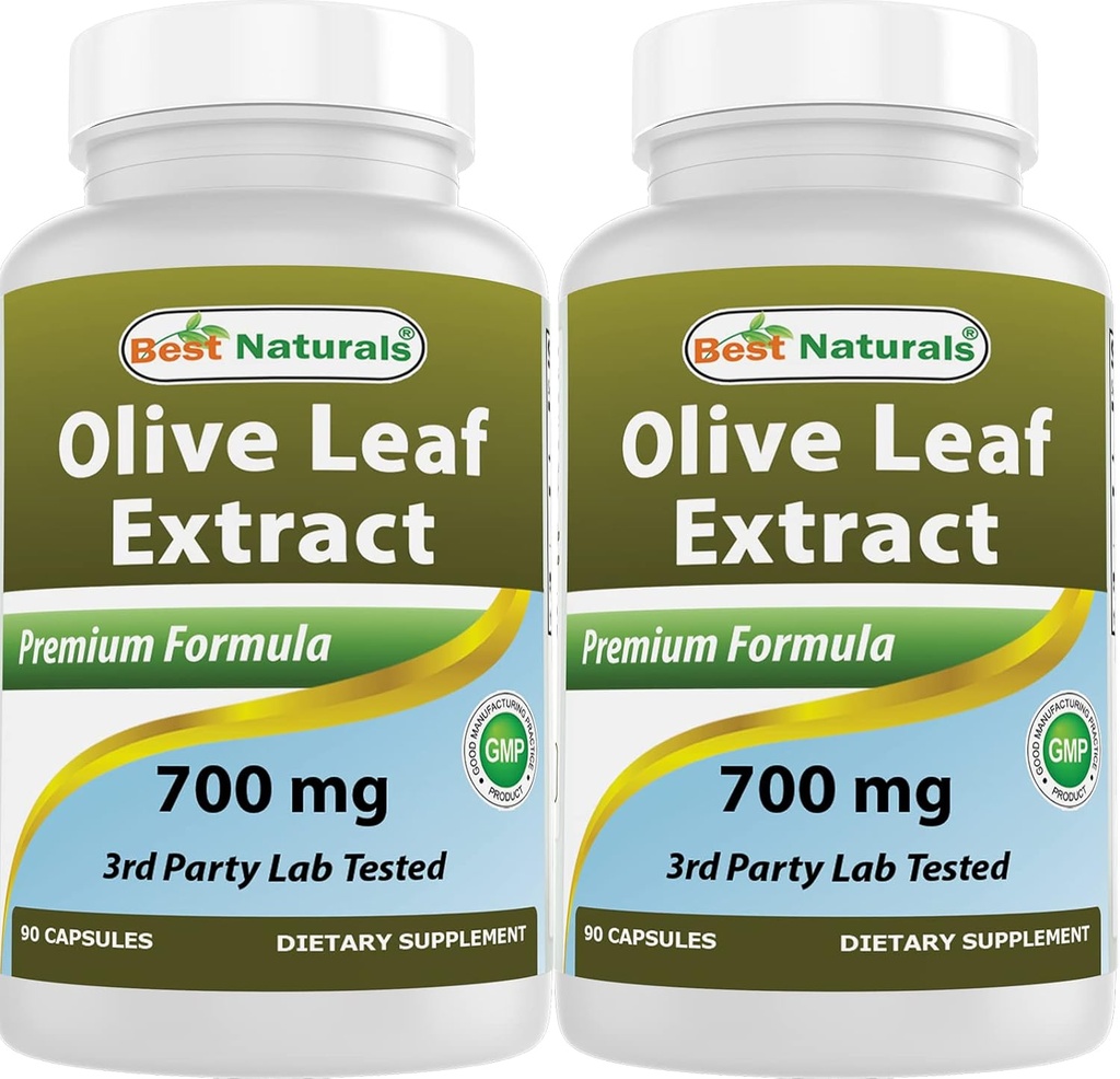 Bästa Naturals 2 Pack Olive Leaf Extract 700mg 90 kapslar (Total 180 kapslar)