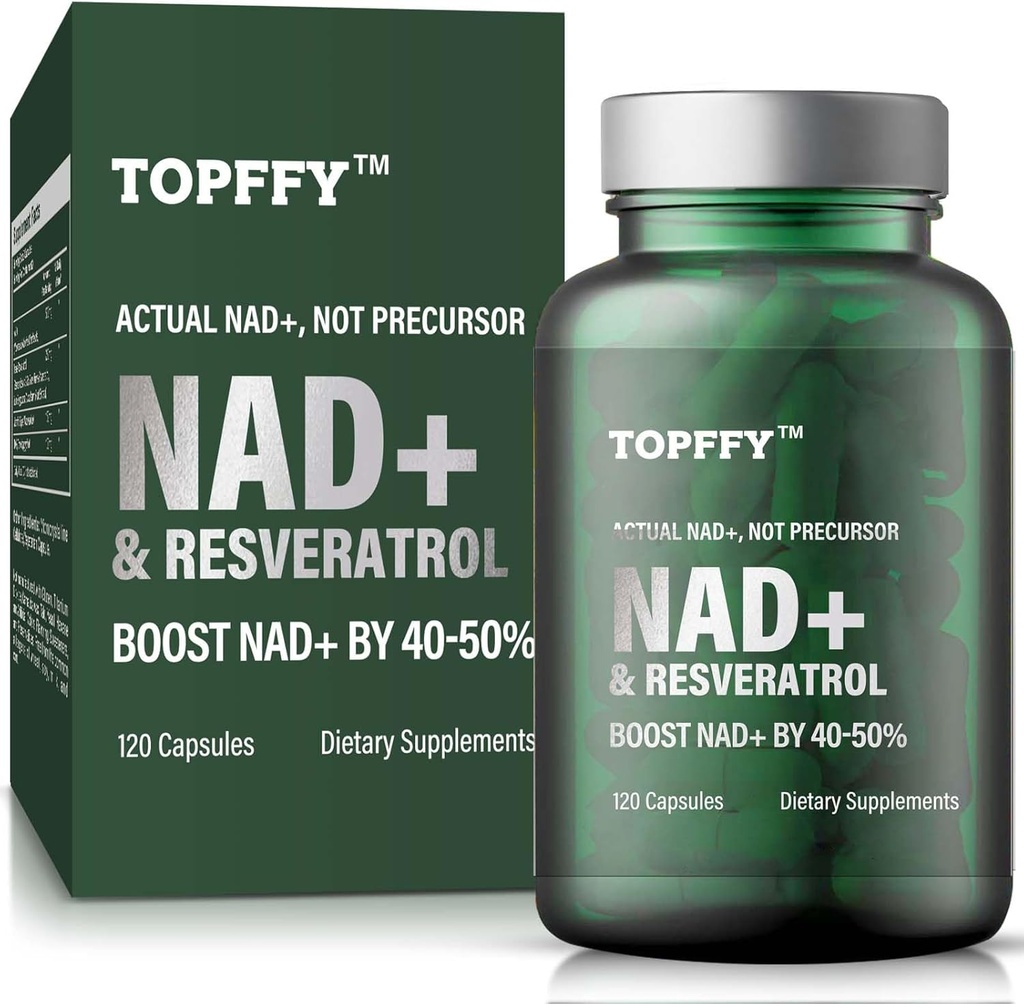NAD+-lisä, NAD+&Resveratrol Supplement for Max Absorptio tuki soluihin energia, ikääntyminen puolustus, 120 Softgels