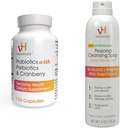 vH essentials Probiootit Prebiootit ja Cranberry Feminine Health Supplement - 120 kapselit ja henkilökohtaiset puhdistus Spray Bundle