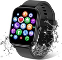 Smart Watch for Men Women Compatible with iPhone Samsung Android Puhelin 1.83 tuuman Full Touch Screen IP68 Waterproof Bluetooh Fitness Tracker Heart Rate/Sleep Monitor, musta