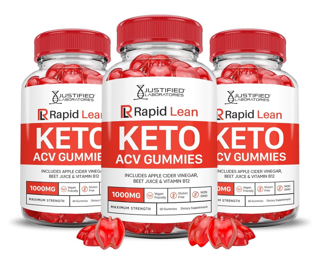 (3 Pack) Rapid Lean Keto ACV Gummies Advanced Formula 1000MG Rapid Lean Kean Gummies Apple Siideri Viinietikka Muotoiltu granaattiomena Beet Juice Powder B12 Vegan Non GMO 180 Gummys