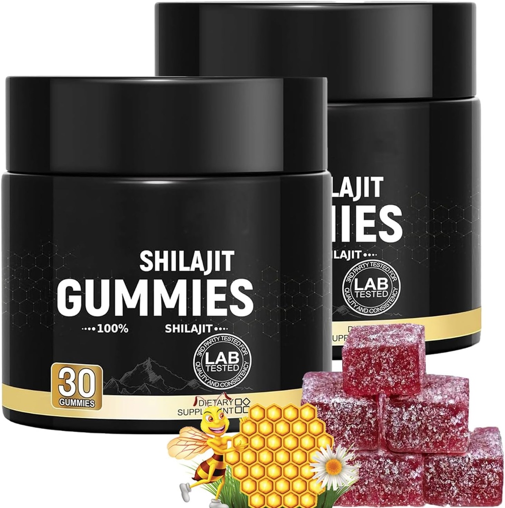 Himalajan Gold Grade Shilajit Gummies Manuka Honey for Men & Women ... Veren appelsiiniöljy maku 85+ Trace Minerals & Fulvic Acid for Focus & Energy Terveitä Gummies -30 Count (2)