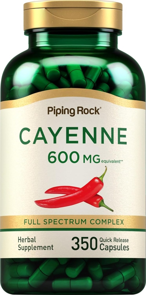 Piping Rock Cayenne Pepper kapselit ... 600 mg... 350...