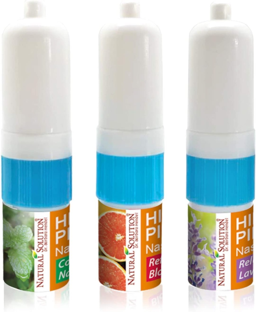 Naturlig lösning Himalayan Rosa Salt Nasal Inhaler Aromatherapy med naturliga essentiella oljor, rengör andningssystemet, lindringsöverbelastning, -3 Pack