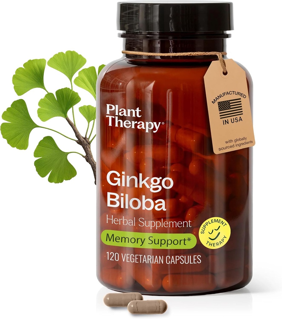 Kasviterapia Ginkgo Biloba Kapselit valmistettu Yhdysvalloissa 4 kuukauden tarjonta tukee muistikognitiivisia toimintoja, tervettä verenkiertoa ja antioksidantti-Rich lisäravinteet naisille & miesten 120 kasvissyöjä kapseli