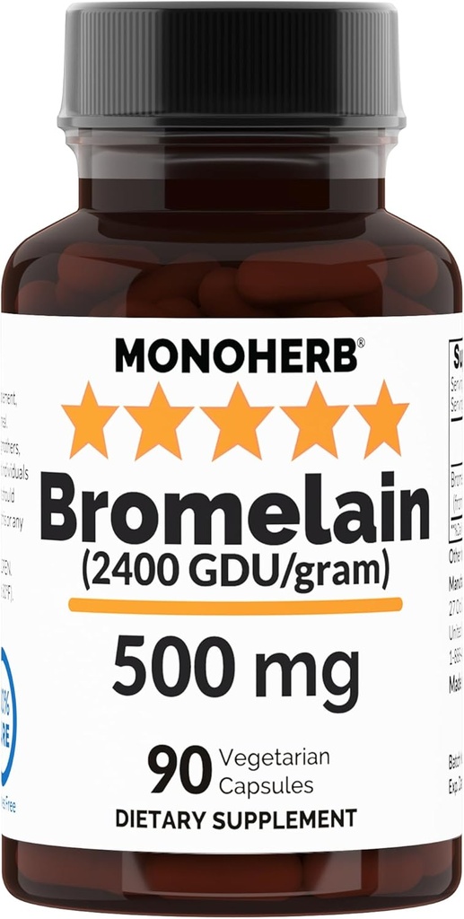 MONOHERB Bromelain 500 mg per kapsel - 90 Veg kapslar - 90 portioner