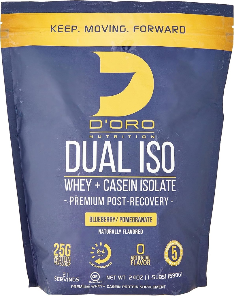 Kaksi ISO-standardia Hera & Casein Isolate Protein Powder - Mustikka & Granaattiomena Maku - Premium Post Recovery Protein Powder - 27G Protein Per Scoop