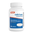 Rugby Calcium 600 mg tabletti, jossa D3-vitamiinia 200IU (5 mikrog) - gluteeniton D-vitamiinin ravintolisä luun terveyteen ja kalsiumin imeytymiseen, 60